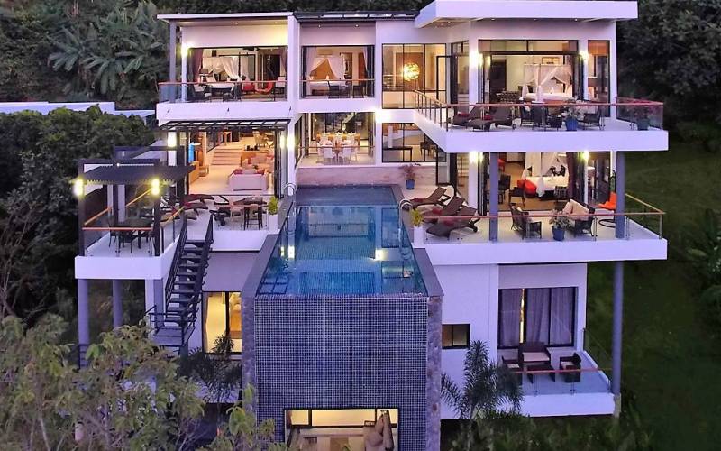 Modern Six-Bedroom Ocean View Pool Villa overlooking Surin
