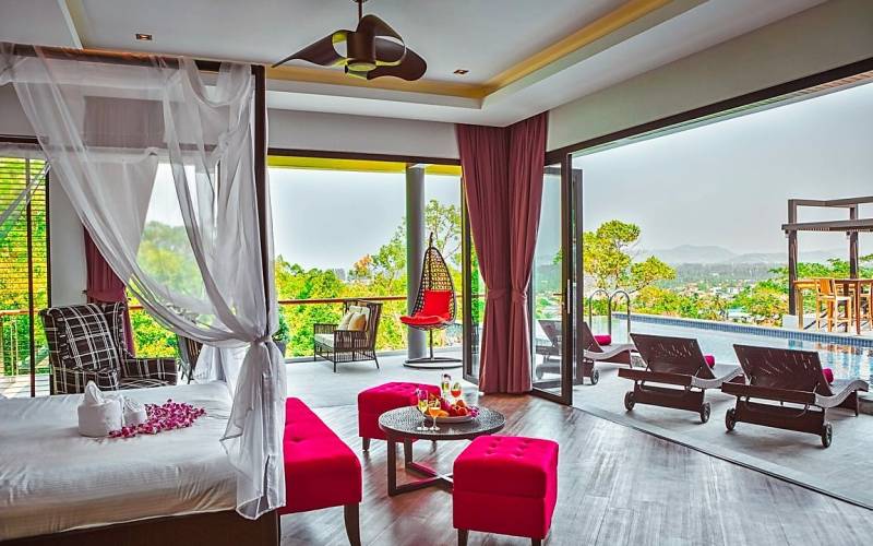 Modern Six-Bedroom Ocean View Pool Villa overlooking Surin
