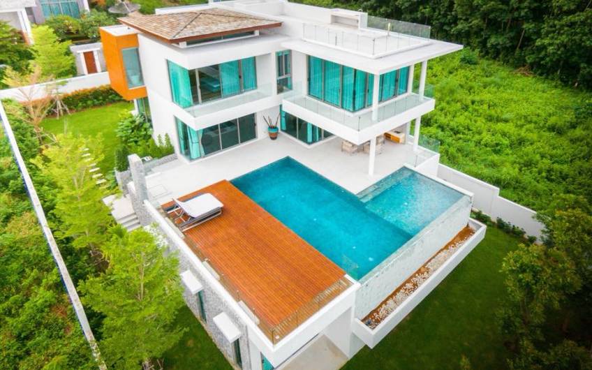 Rawai Phuket – Grand See Through  5-Bedroom Hillside Villa with Amazing Views
