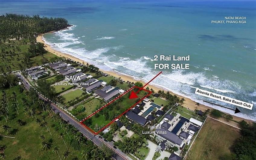 Absolute Beachfront – 2 Rai of Land on Pristine Natai Beach